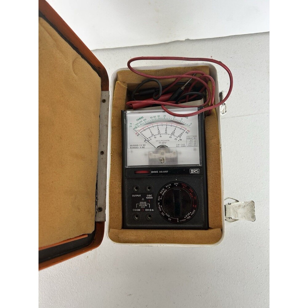Vintage Micronta 22-201U Analog Multimeter Radio Shack Probes Manual Case Tested